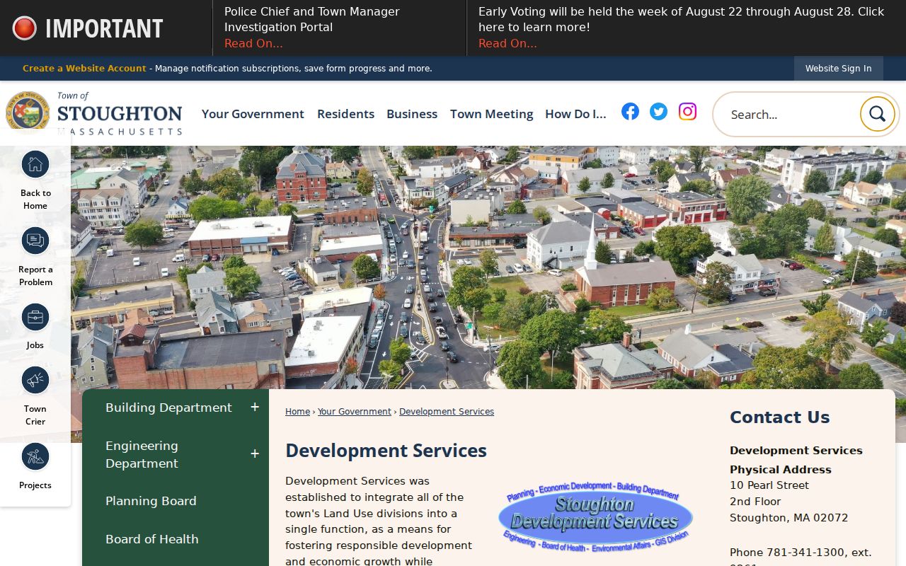 Stoughton neighbors development services and property record context