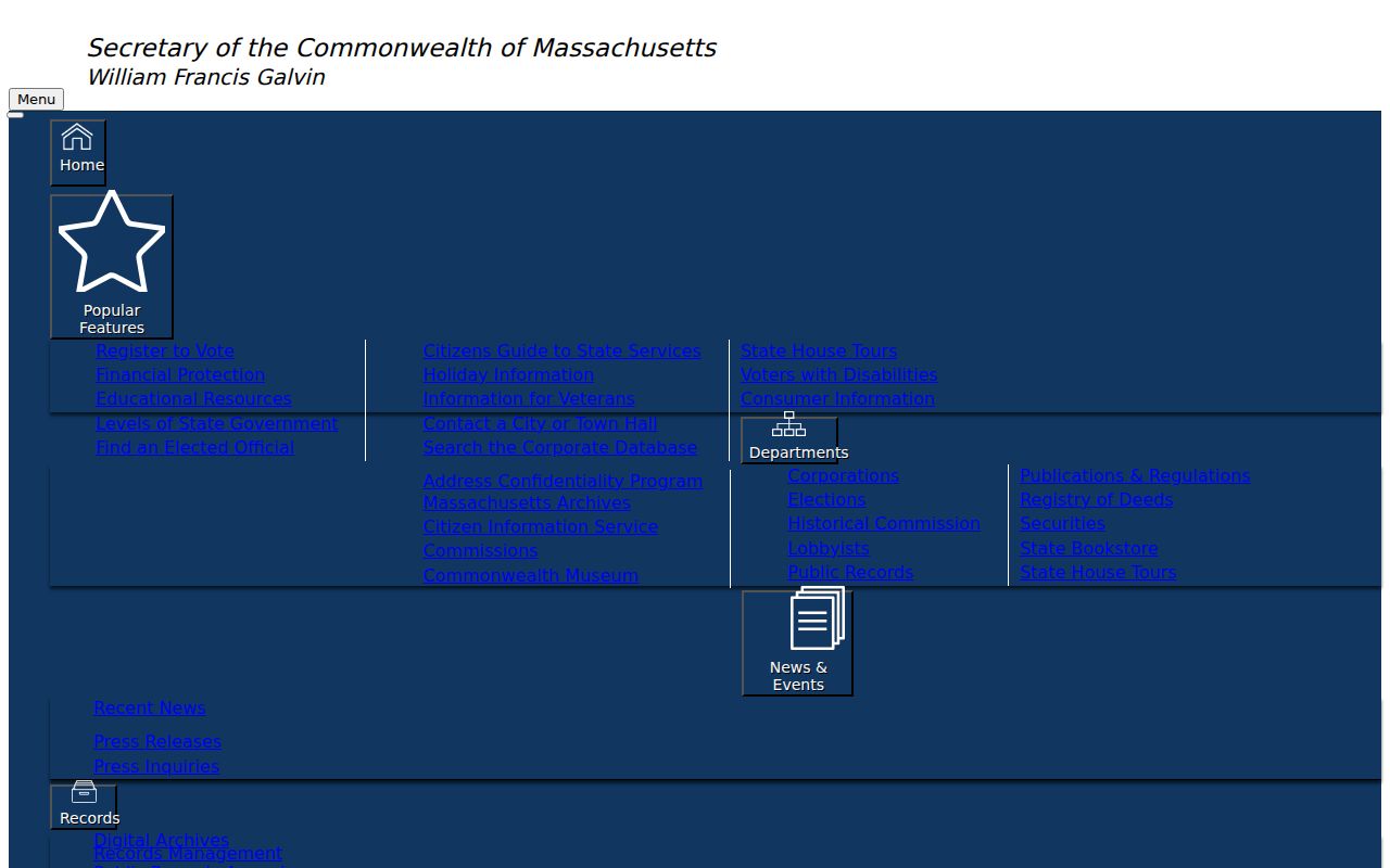 Stoughton resident lookup using the Massachusetts corporations individual-name search